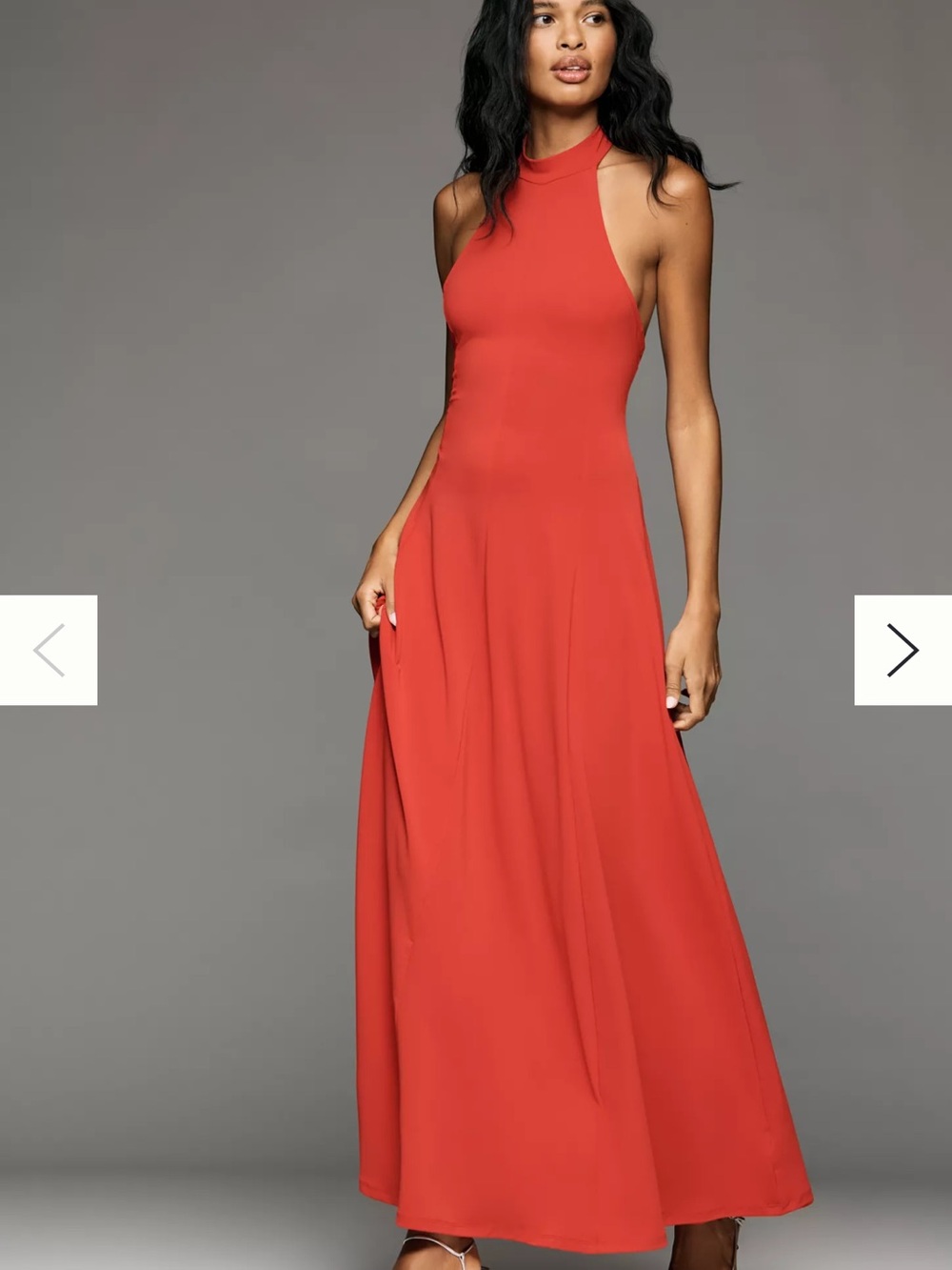 By Anthropologie Halter Open-Back A-Line Maxi Dress
